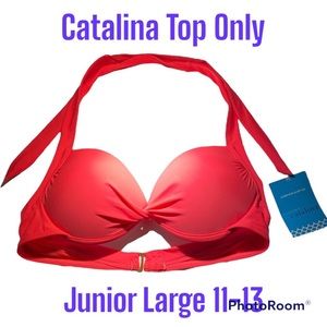 3/$20 Push-Up Catalina Junior’s Large 11/13 Bikini Top Melon Orange Pink